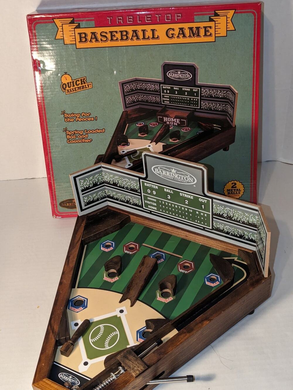 Barrington Table Top Baseball Game Mint Original Box Wooden